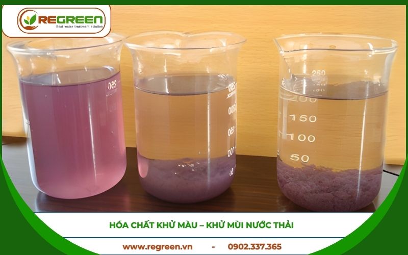 hóa chất xử lý nước thải khử màu.