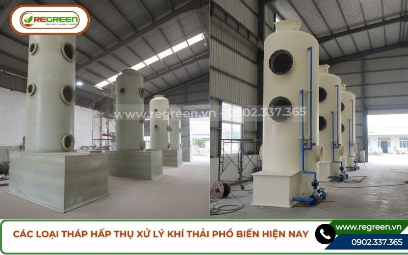 Các loại tháp hấp thụ xử lý nước thải đạt chuẩn chính hãng Regreen.