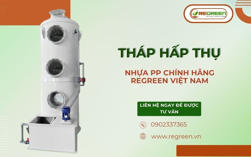 Tháp hấp thụ nhựa PP chịu hóa chất.