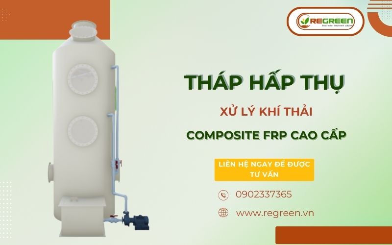 Tháp hấp thụ composite FRP chịu nhiệt tốt.