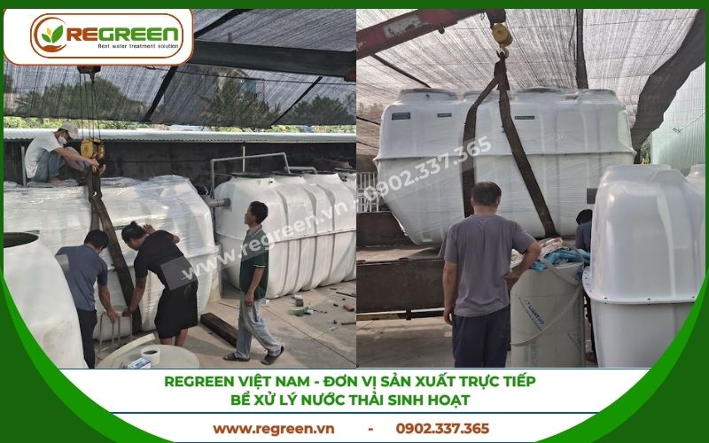 Thi công lắp đặt bể xử lý nước thải sinh hoạt chuyên nghiệp.