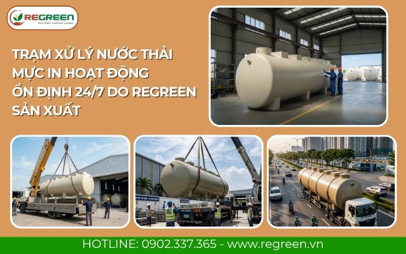 Trạm xử lý nước thải mực in hoạt động ổn định 24/7