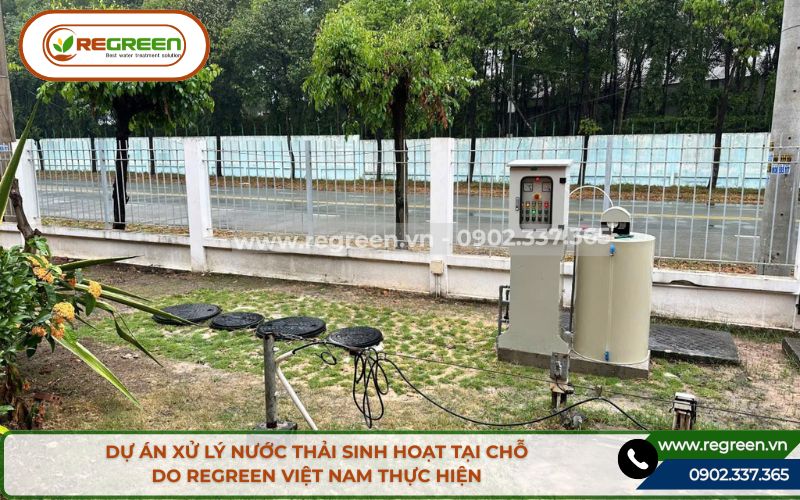 Hoàn thiện lắp đặt xử lý nước thải sinh hoạt tại nhà.