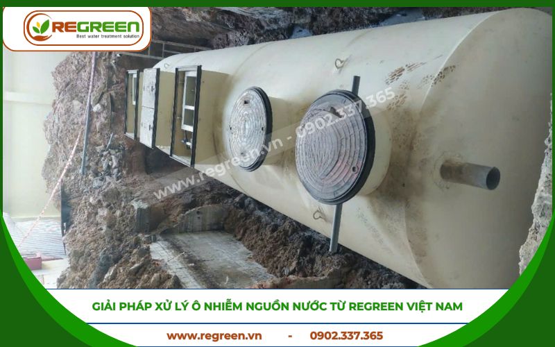 Hệ thống xử lý ô nhiễm nguồn nước cho quy mô lớn của Regreen Việt Nam.
