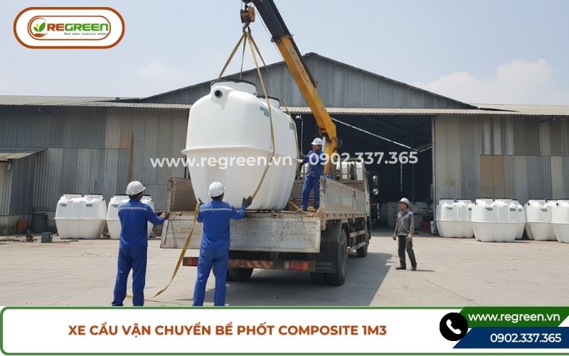Xe cẩu vận chuyển bể phốt composite 1m3