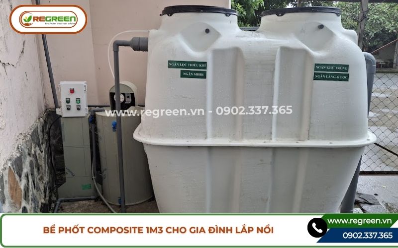 Hoàn thiện lắp đặt bể phốt composite 1m3