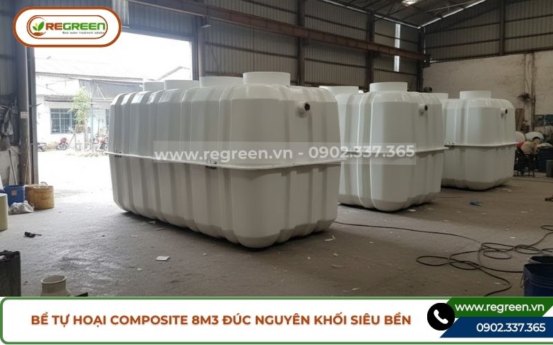 Xưởng sản xuất bể tự hoại composite 8m3 Regreen