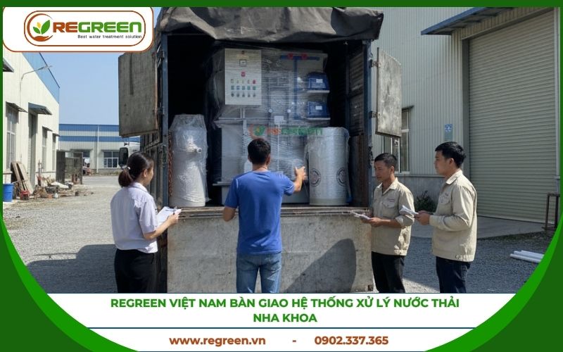 Vận chuyển hệ thống xử lý nước thải nha khoa đến công trình