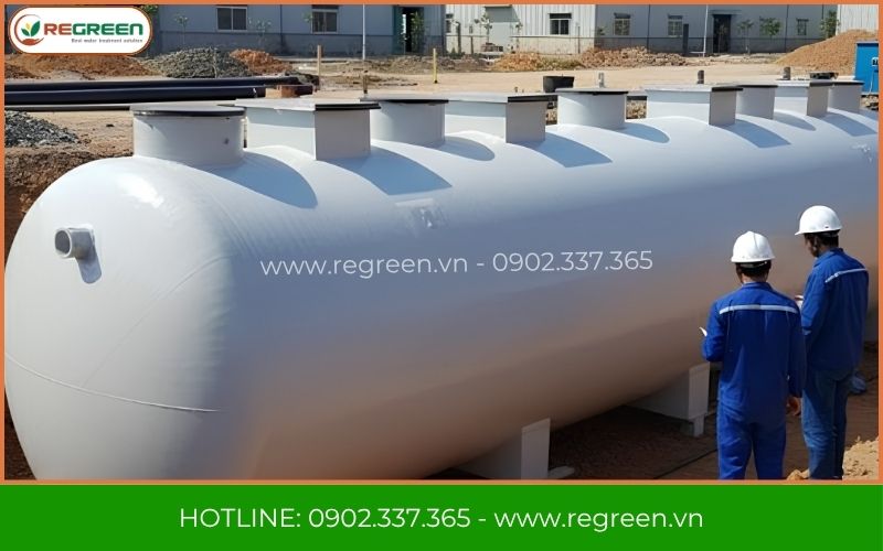Đội ngũ Regreen thi công module xử lý nước thải sinh hoạt 40m3.