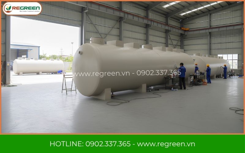 Xưởng sản xuất trực tiếp module xử lý nước thải sinh hoạt 40m3 Regreen.