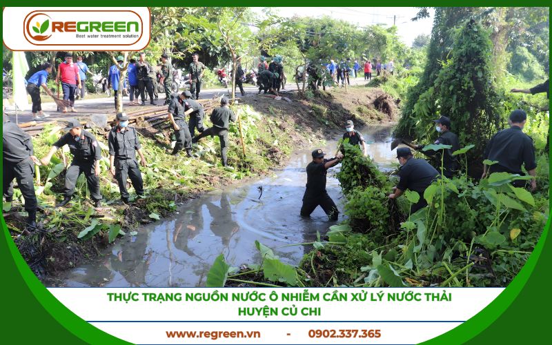 Nguồn nước ô nhiễm cần xử lý nước thải Huyện Củ Chi.