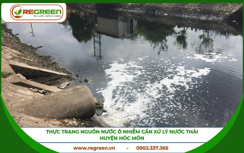 Nguồn nước ô nhiễm cần xử lý nước thải Huyện Hóc Môn