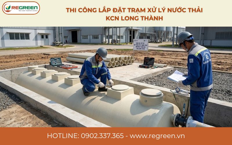 Thi công lắp đặt trạm xử lý nước thải KCN Long Thành