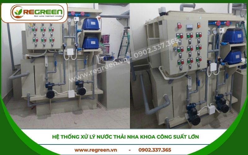 Hệ thống xử lý nước thải nha khoa công suất lớn.