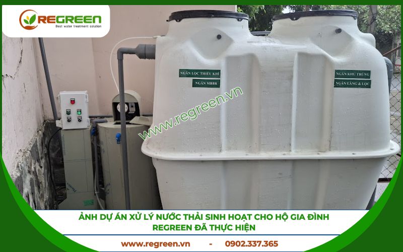 Hình ảnh thực tế hệ thống xử lý nước thải sinh hoạt do Regreen thực hiện