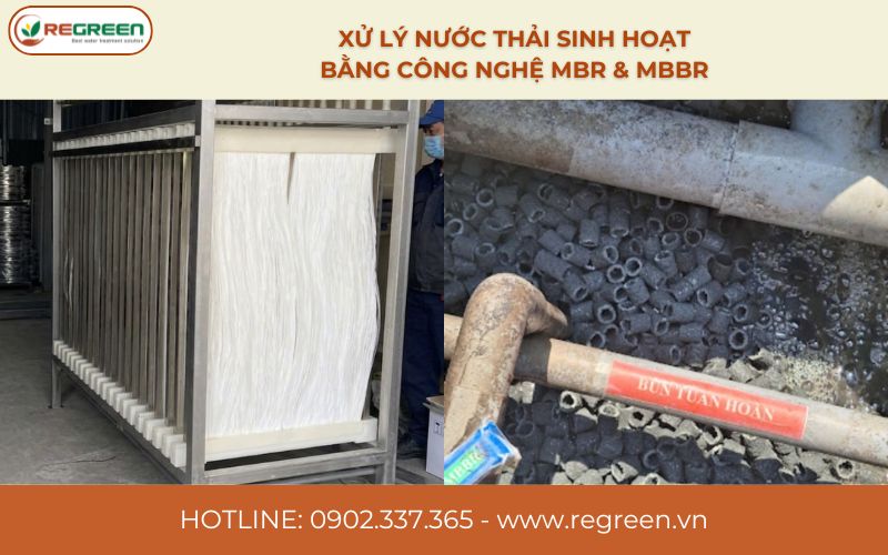 Xử lý nước thải sinh hoạt bằng công nghệ MBR & MBBR