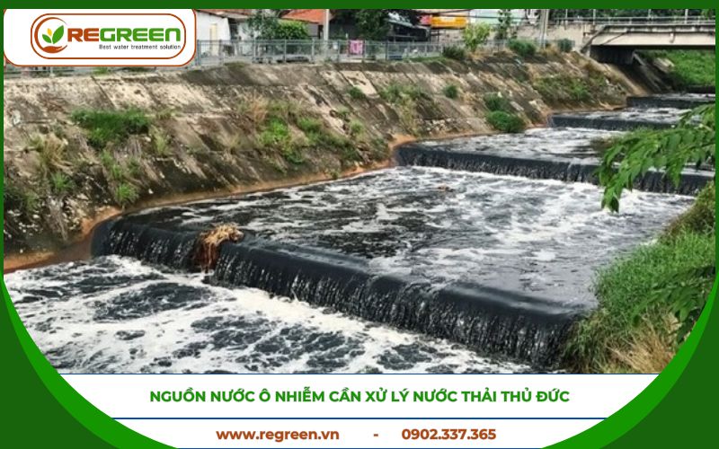 Nguồn nước ô nhiễm cần xử lý nước thải Thủ Đức