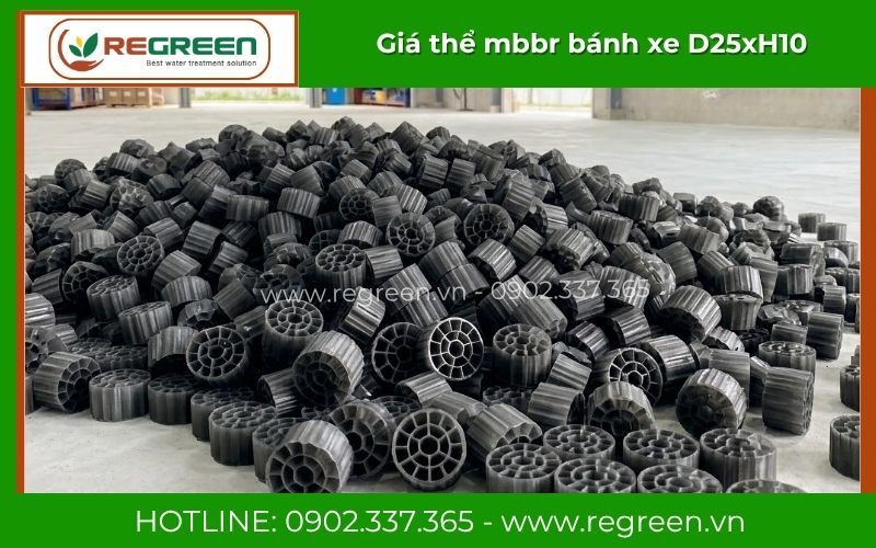 Giá thể MBBR bánh xe D25xH10 chính hãng Regreen