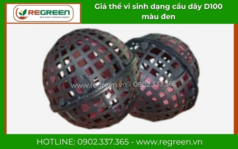 Giá thể vi sinh dạng cầu D100 loại dây màu đen chịu lực tốt