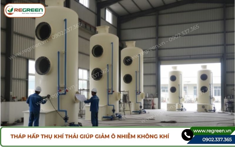 Tháp hấp thụ khí ngăn chặn nguyên nhân gây biến đổi khí hậu.