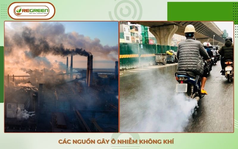 Ống khói nhà máy là dẫn chứng về ô nhiễm không khí.