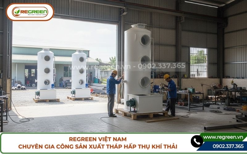 Tháp hấp thụ Regreen giảm dẫn chứng về ô nhiễm không khí.