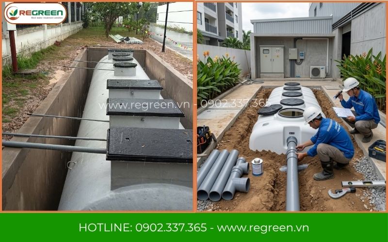 Bể xử lý nước thải sinh hoạt đủ công suất lớn nhỏ cho công trình