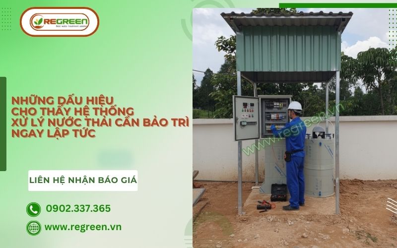 Kỹ thuật viên Regreen đang bảo trì hệ thống xử lý nước thải