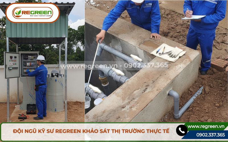 Kỹ sư vận hành dịch vụ xử lý nước thải.