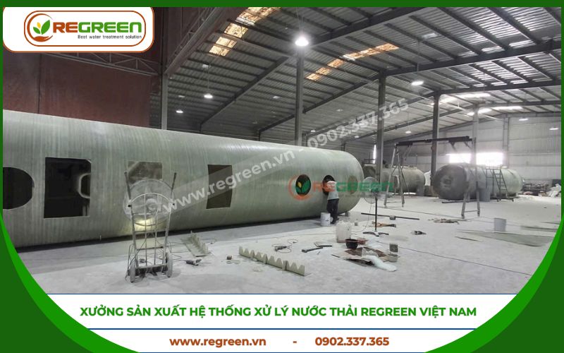 Xưởng sản xuất hệ thống xử lý nước thải Regreen Việt Nam.