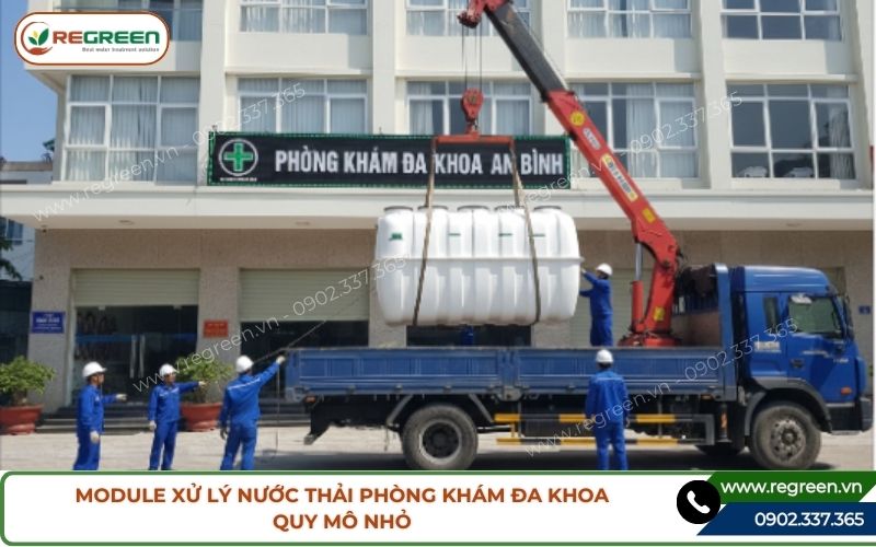 Module xử lý nước thải phòng khám đa khoa quy mô nhỏ.