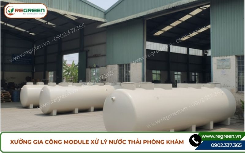 Xưởng gia công module xử lý nước thải phòng khám