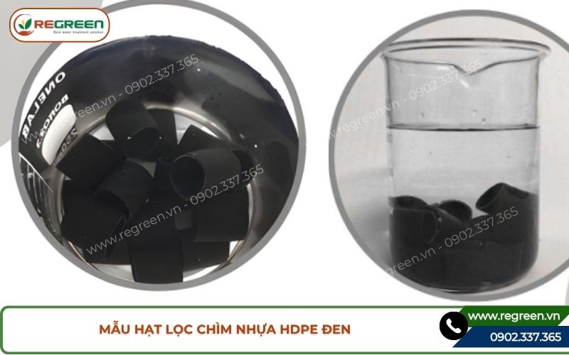 Mẫu hạt lọc chìm nhựa HDPE đen