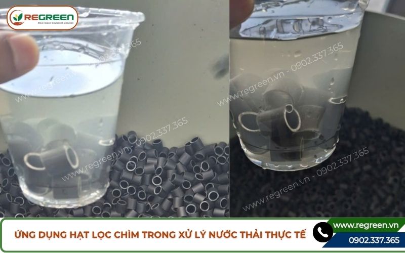 Ứng dụng hạt lọc chìm trong xử lý nước thải thực tế