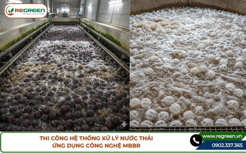  Thi công hệ thống xử lý nước thải ứng dụng công nghệ MBBR