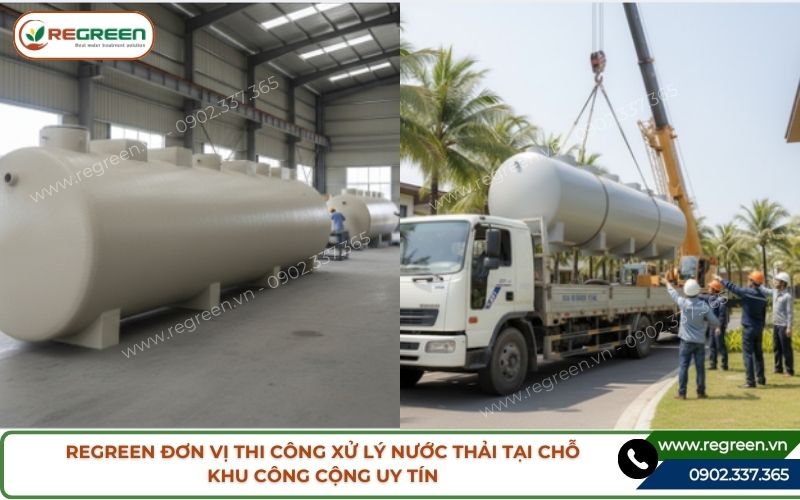 Regreen đơn vị thi công xử lý nước thải tại chỗ khu công cộng uy tín.