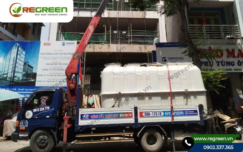 Vận chuyển module cho dự án lắp đặt trạm xử lý nước thải sinh hoạt