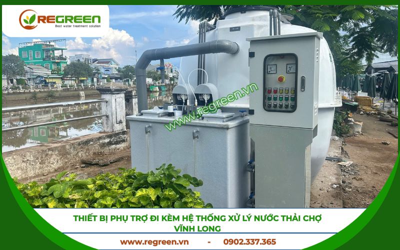 Thiết bị đi kèm hiện đại trong dự án xử lý nước thải chợ.