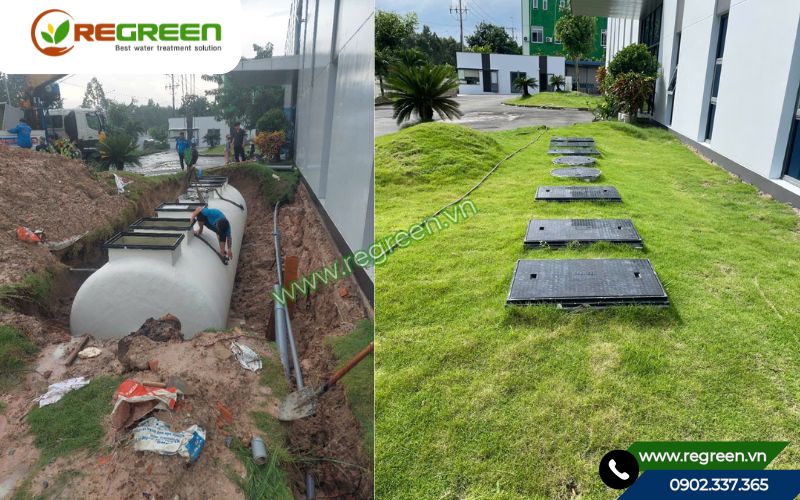 Công trình xử lý nước thải sinh hoạt 10m3 hoàn thiện cho công ty Amon Việt Nam