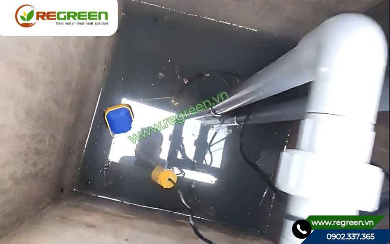 mẫu nước trước khi xử lý nước thải sinh hoạt 15m3