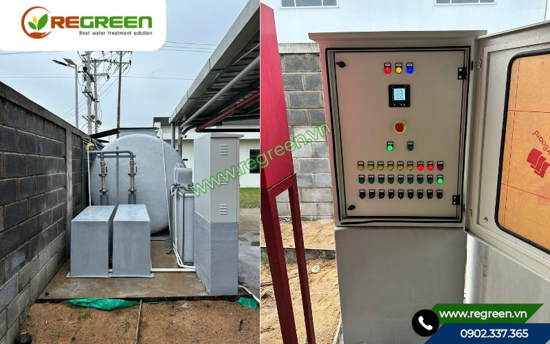Tủ điện điều khiển tự động cho dự án xử lý nước thải sinh hoạt 21m3.