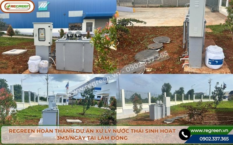 Ảnh thực tế dự án xử lý nước thải sinh hoạt 3m3 đã hoàn thành cho nhà máy Matsumura