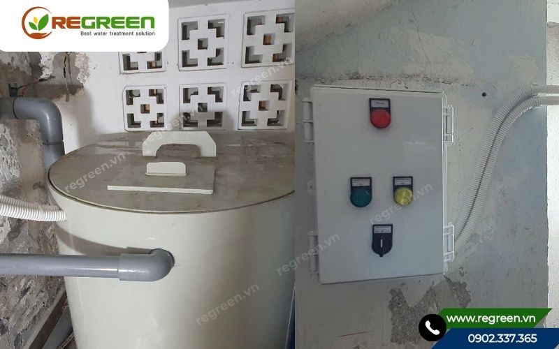 Mặt bằng thi công của dự án xử lý nước thải sinh hoạt 5m3.