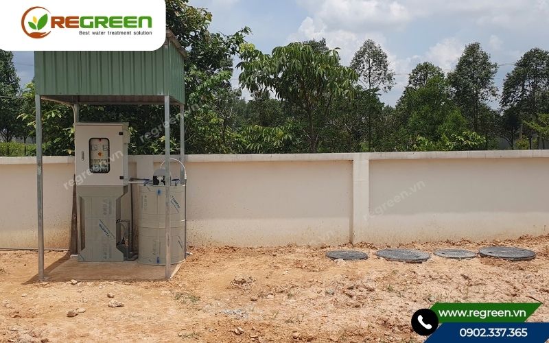 Dự án xử lý nước thải sinh hoạt 5m3 trước khi bàn giao.