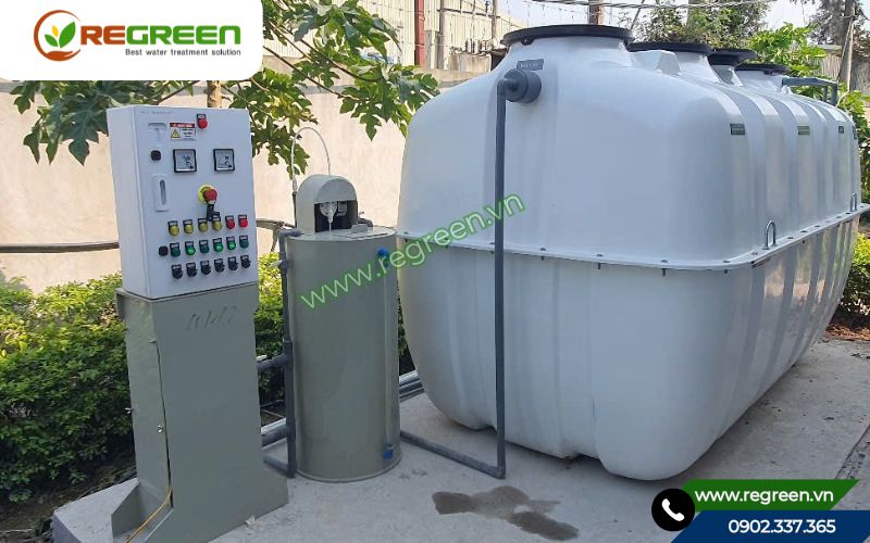 Hệ thống xử lý nước thải sinh hoạt 5m3 hoàn thiện và đi vào hoạt động.