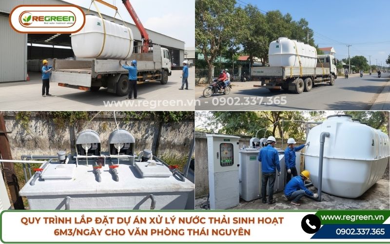 Quy trình lắp đặt dự án xử lý nước thải cho văn phòng Thái Nguyên