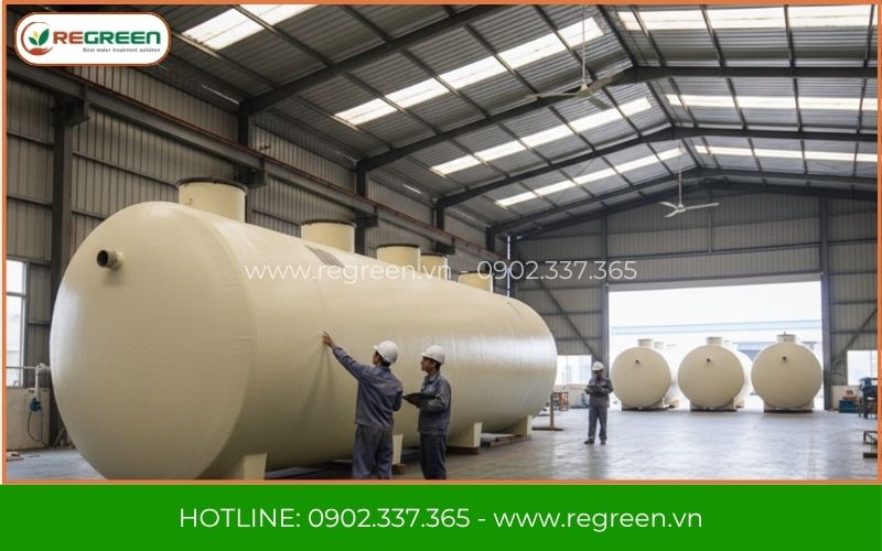 Xưởng sản xuất hệ thống xử lý nước thải 11-15m3 Regreen