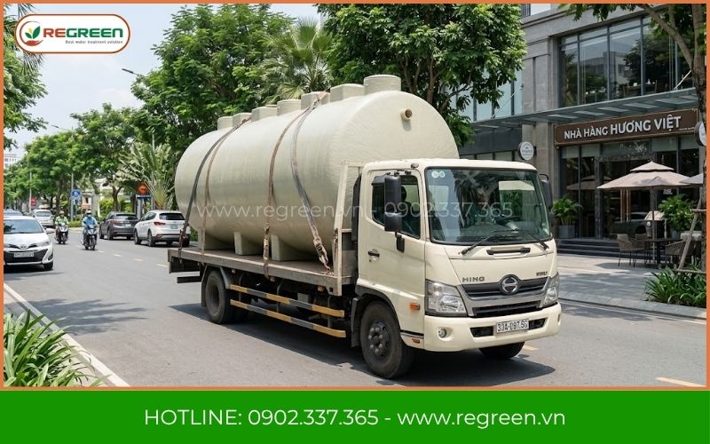 Vận chuyển hệ thống xử lý nước thải nhà hàng đến công trình
