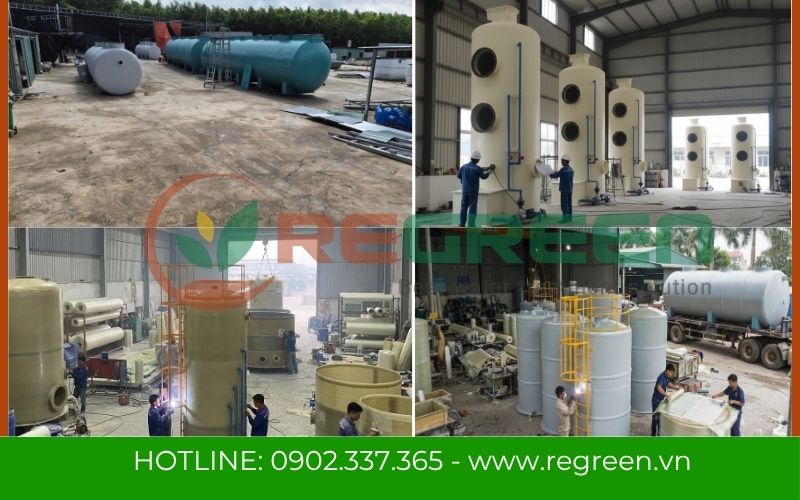 Xưởng gia công bồn bể Composite FRP quy mô lớn tại Regreen