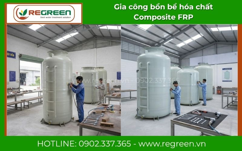 Gia công bồn bể hóa chất Composite FRP theo tiêu chuẩn ASTM D3299